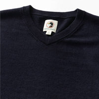 Duck Head - Buckley V - neck Sweater - blue - clothing - crewneck