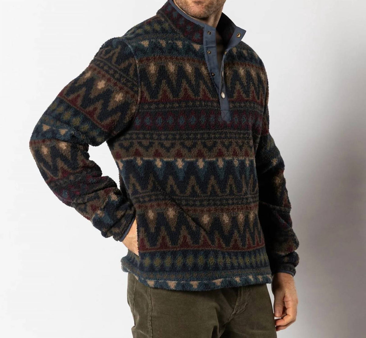 Duck Head - LONG SLEEVE PINEVIEW FLEECE SNAP PULLOVER