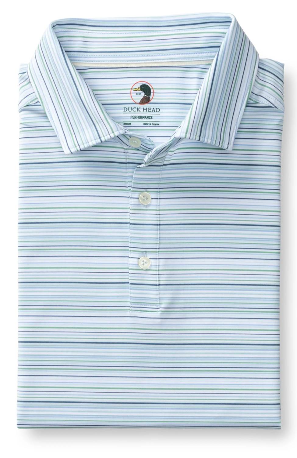 Duck Head - Neil Stripe Long Drive Performance Polo