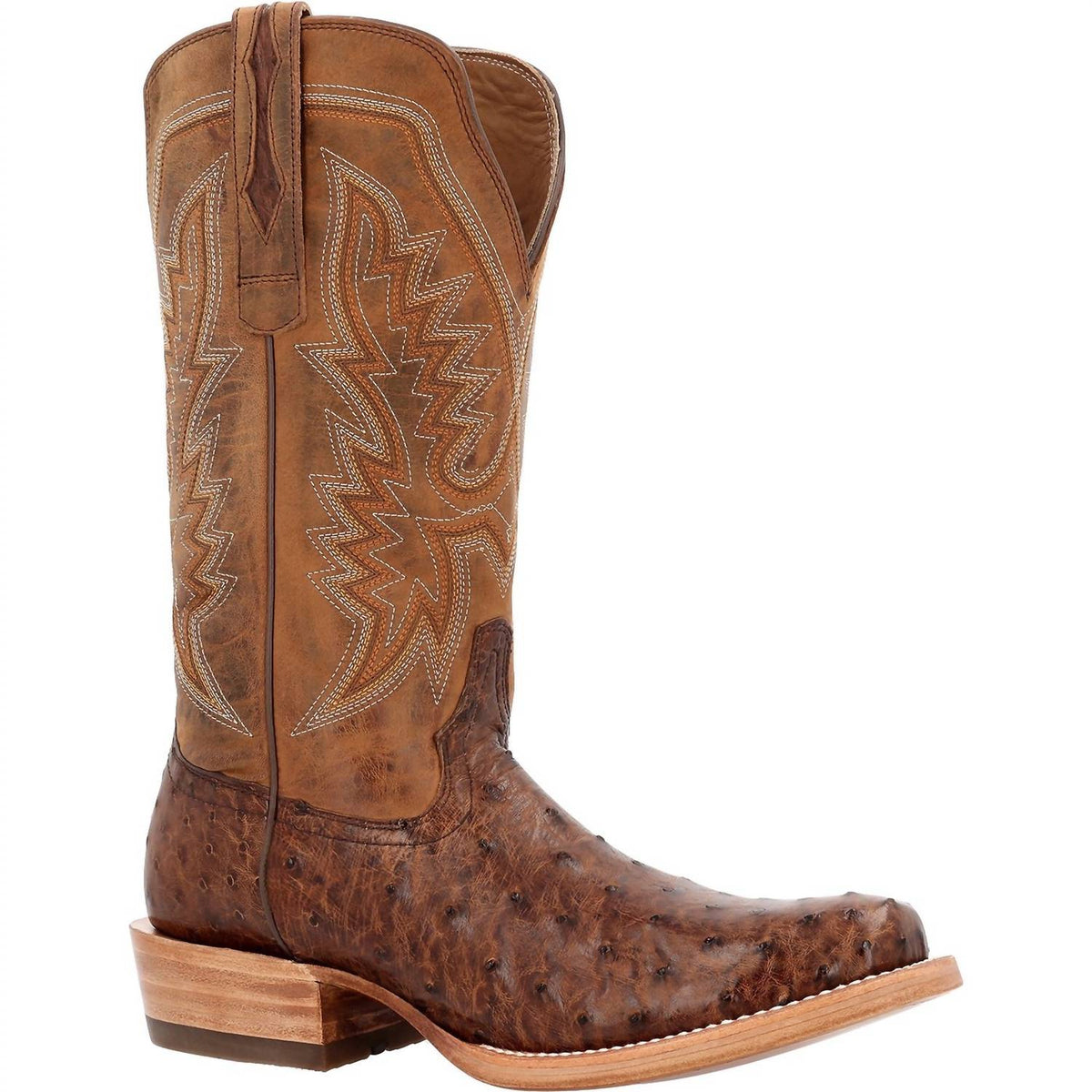 Durango Boots - Men's Ostrich Square Toe Pull On Cowboy Boots