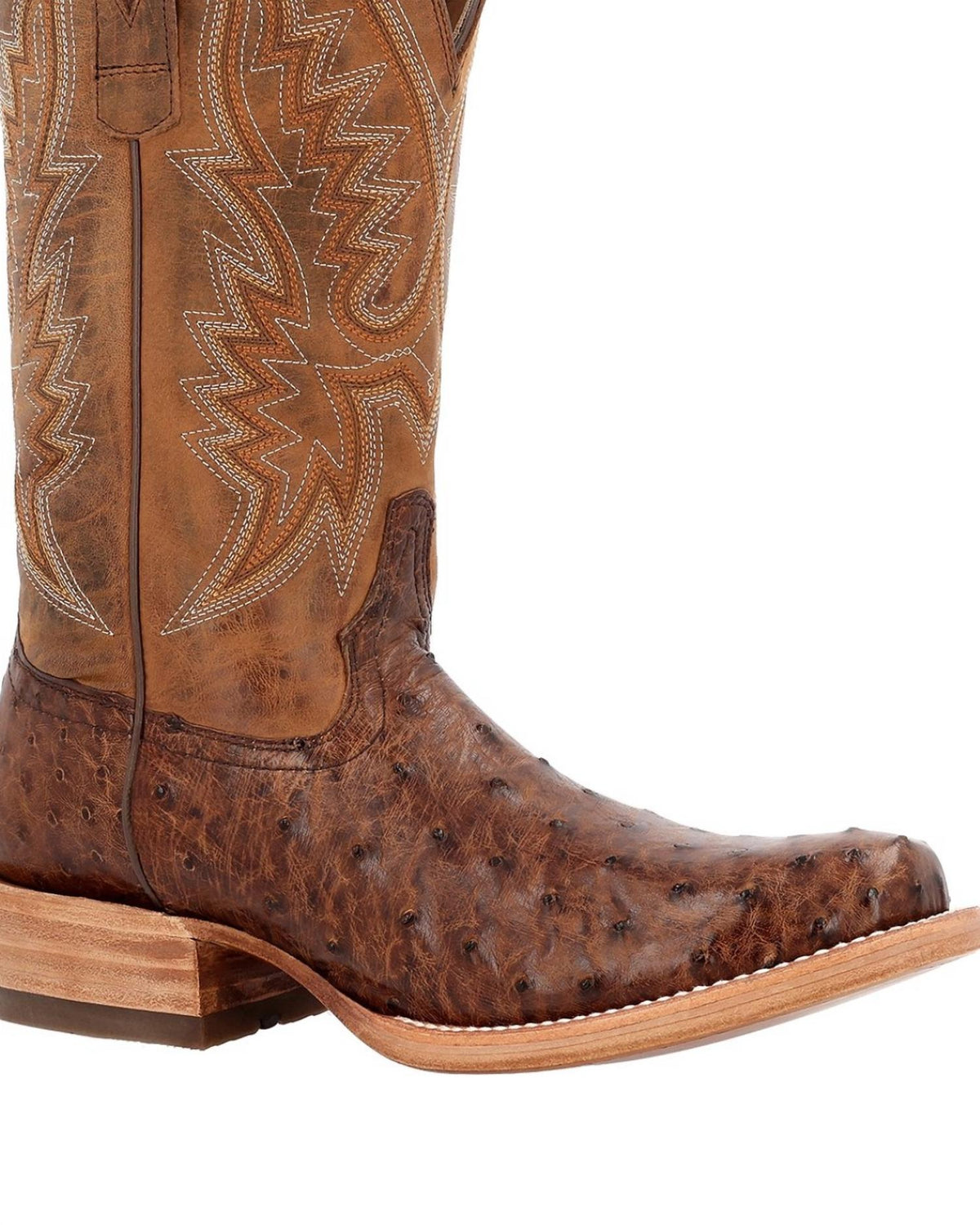 Durango Boots - Men's Ostrich Square Toe Pull On Cowboy Boots