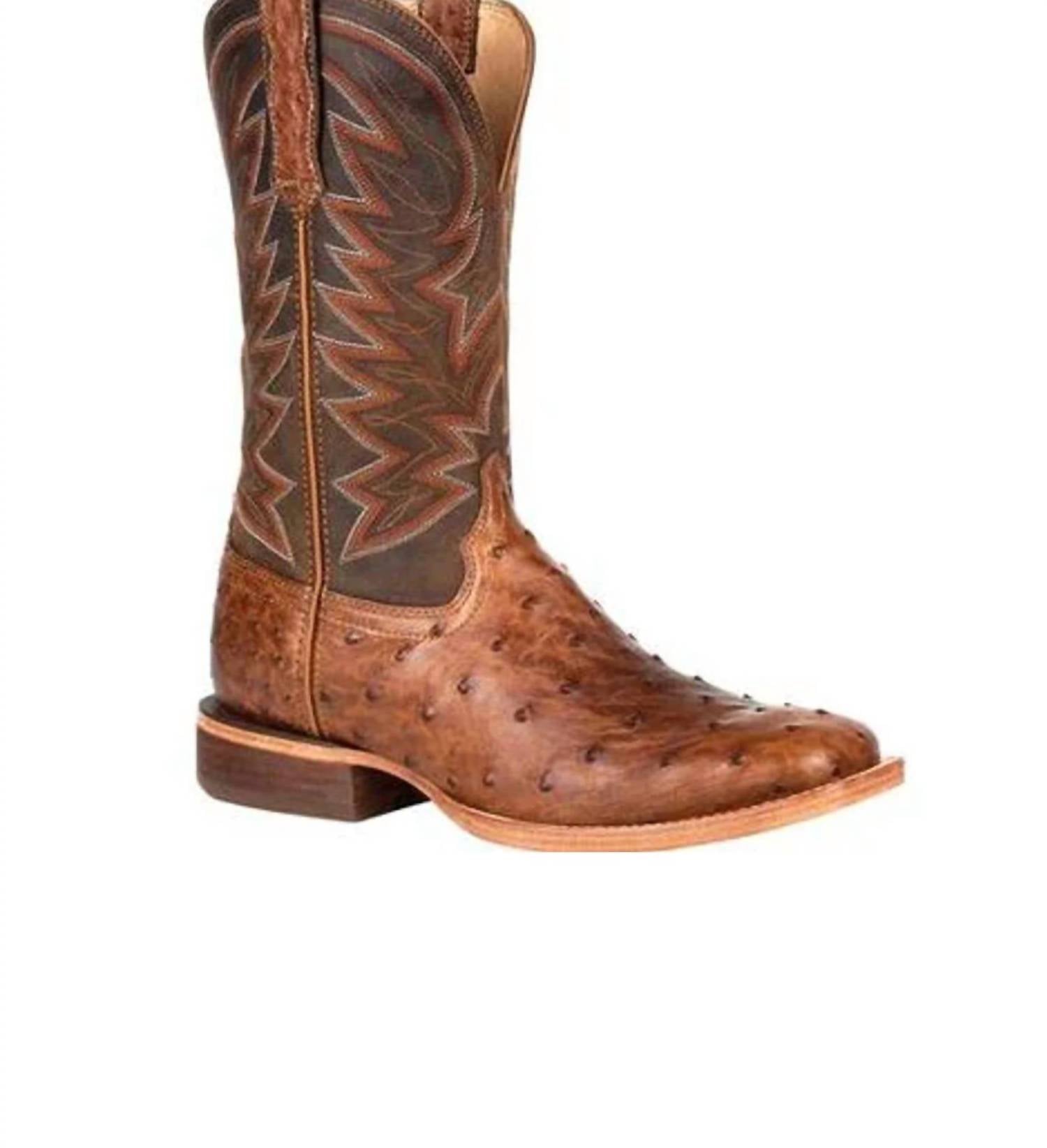Durango Boots - Men's Exotic Full - quill Ostrich Western Boot - boots - brown - cowboy