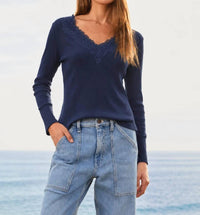 Dylan - Remi V-neck With Lace Trim Top