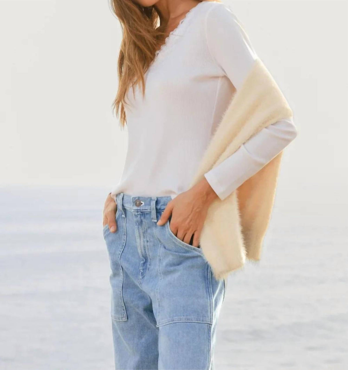 Dylan - Remi V-neck With Lace Trim Top