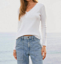 Dylan - Remi V-neck With Lace Trim Top