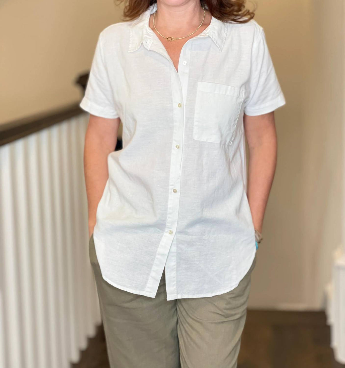 Dylan - Short Sleeve Linen Button Down Shirt