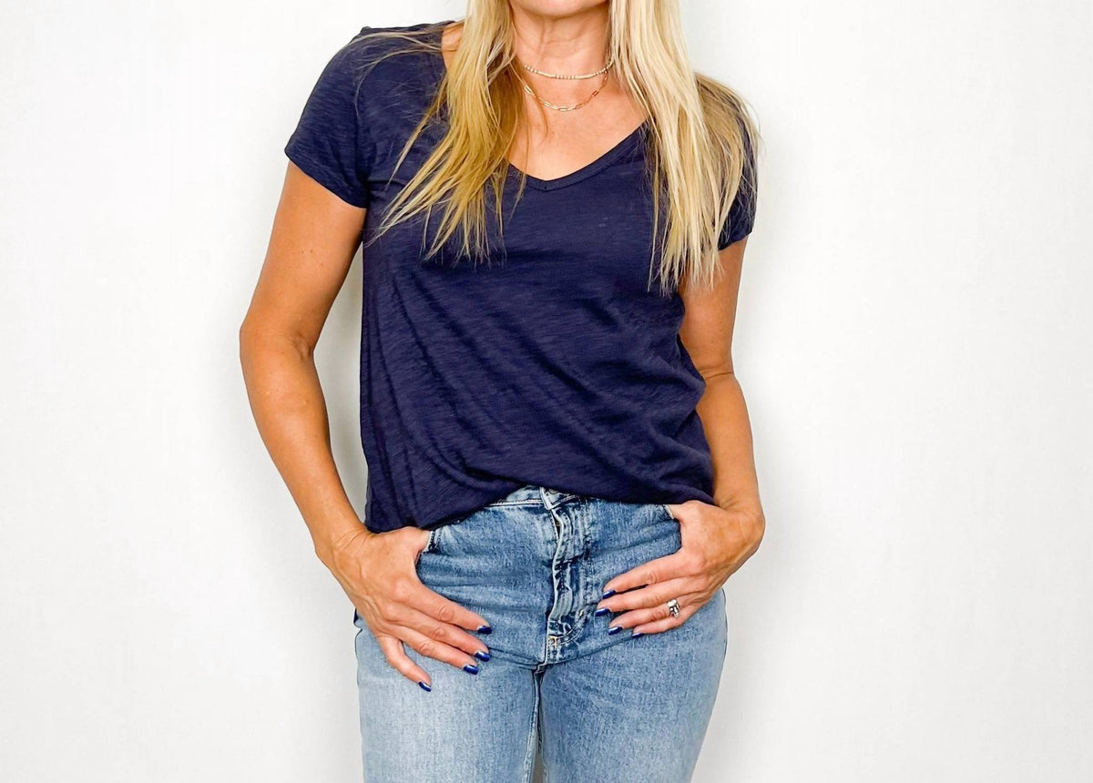 Dylan - Slub Cotton V-Neck Tee