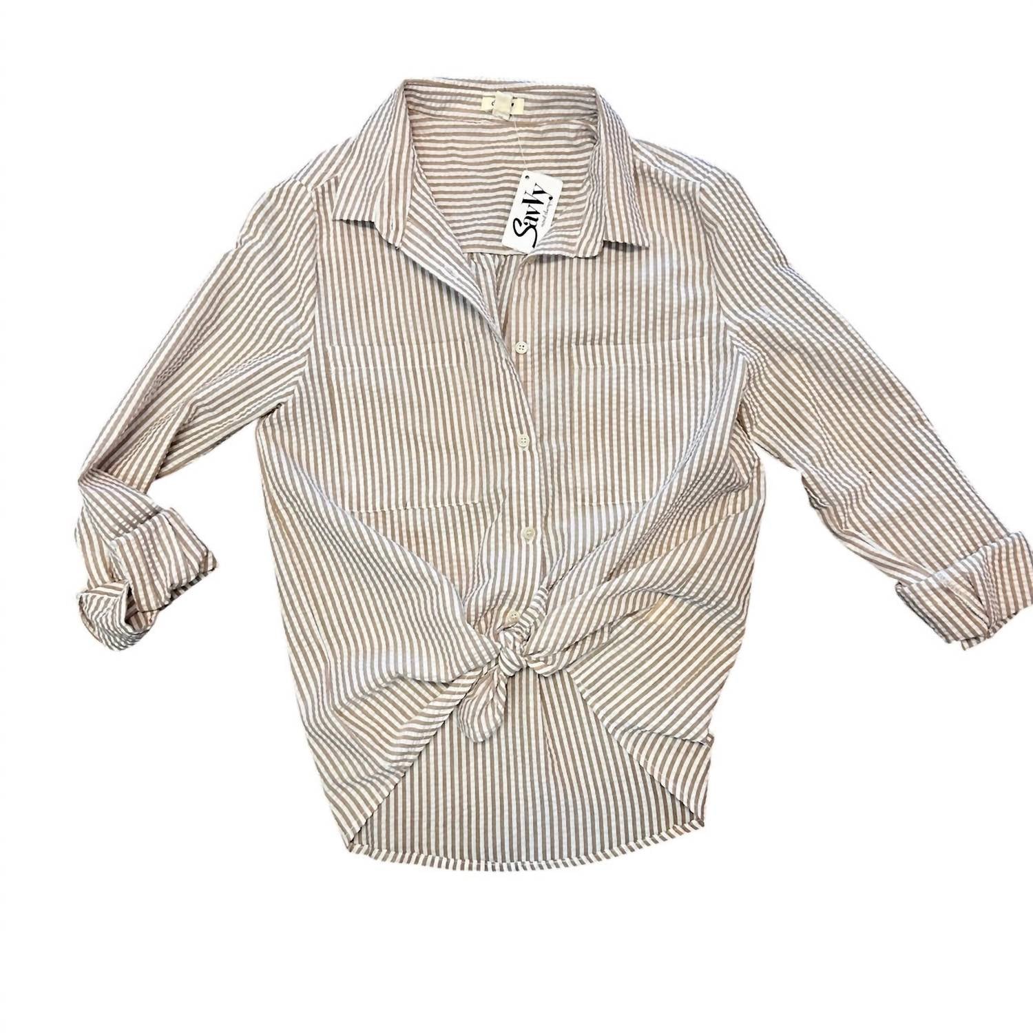 Dylan - Women's Maeve Button Up - beige - blouses - clothing