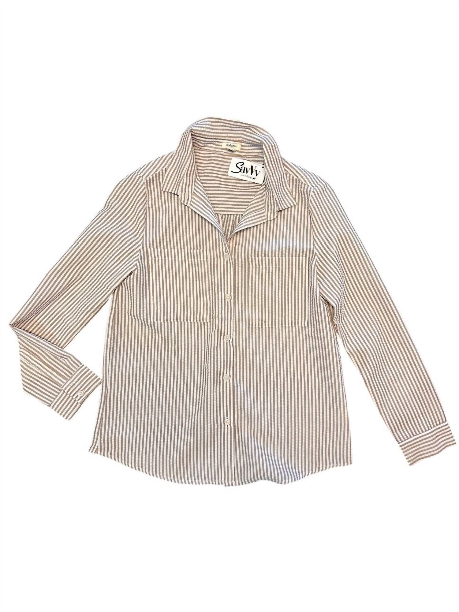 Dylan - Women's Maeve Button Up - beige - blouses - clothing