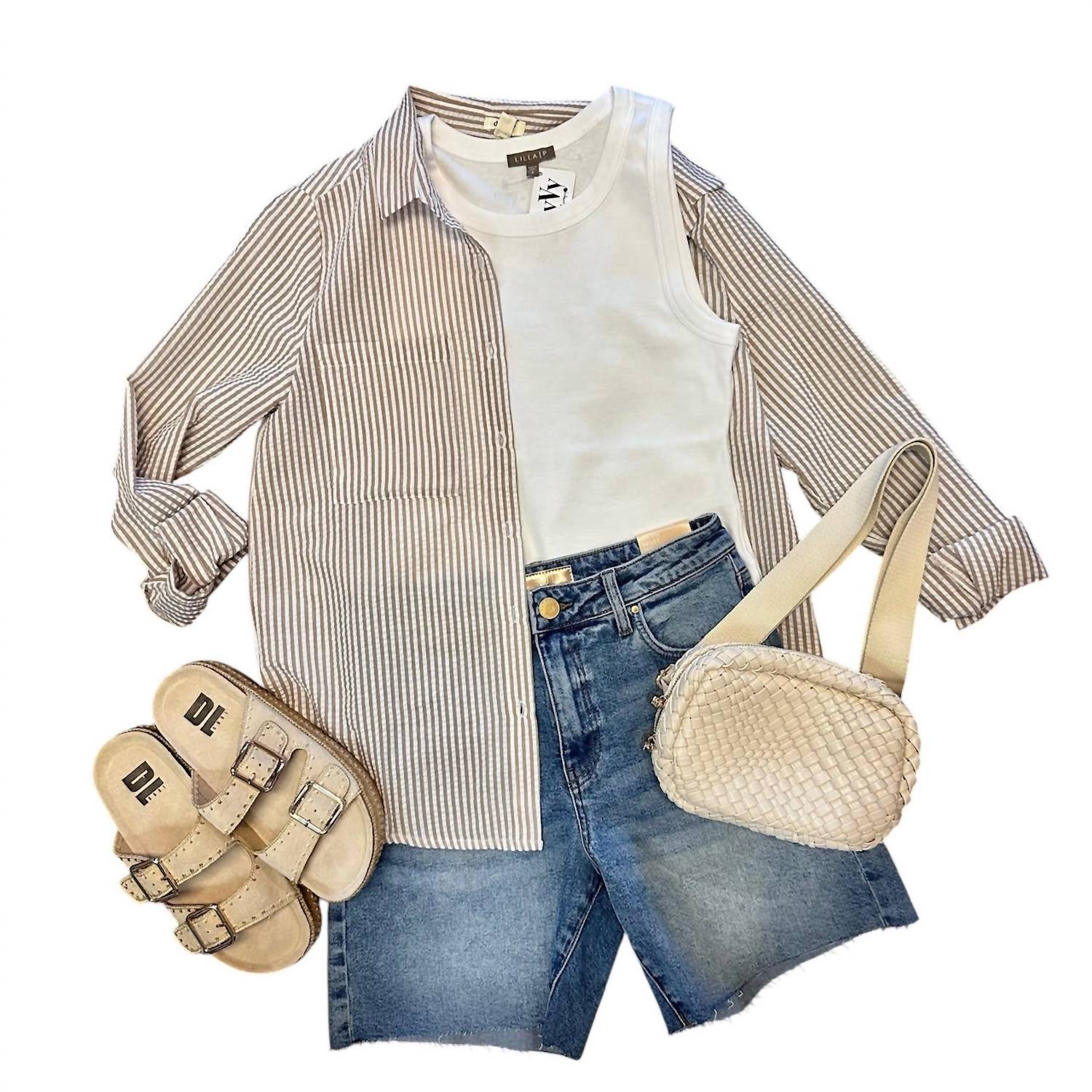 Dylan - Women's Maeve Button Up - beige - blouses - clothing