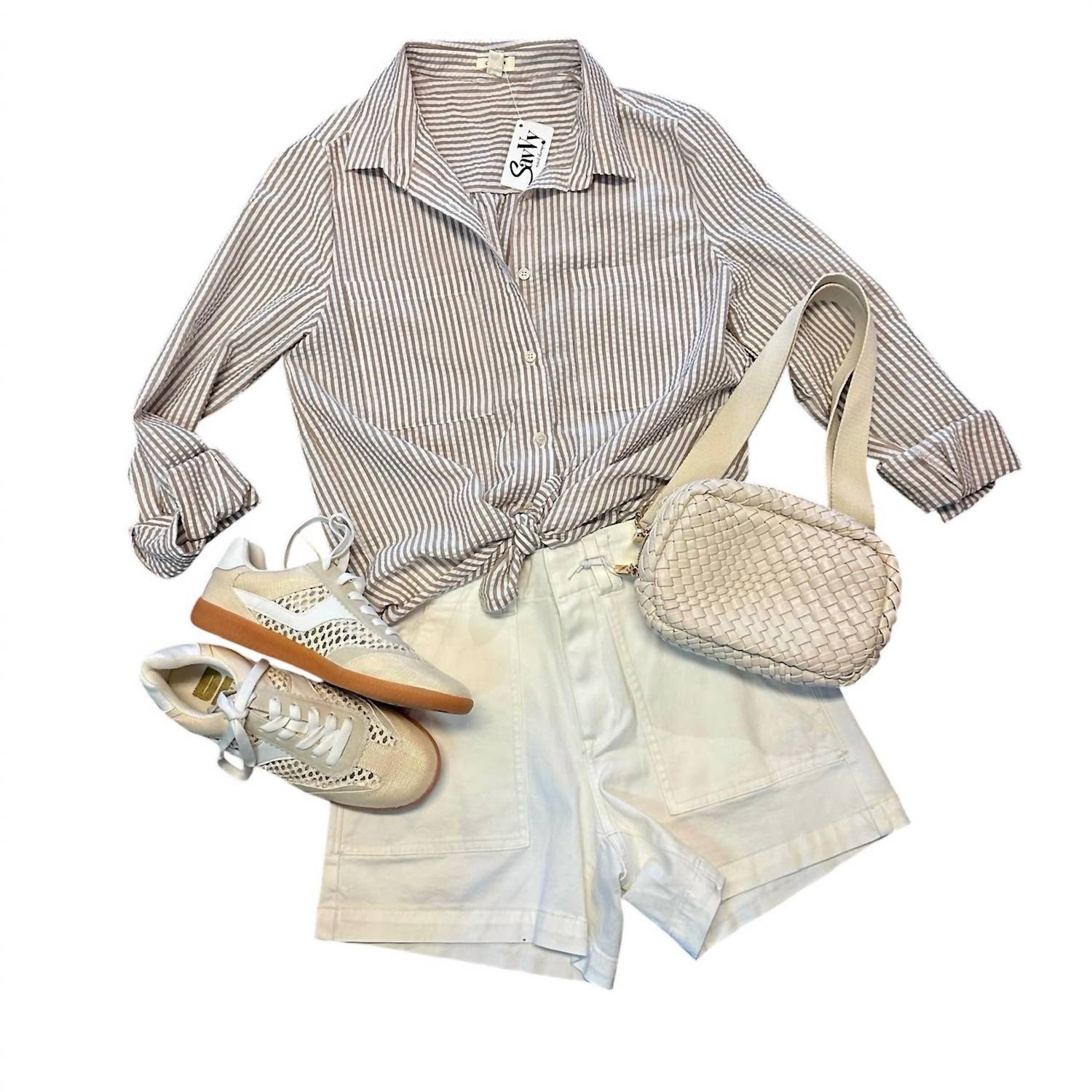 Dylan - Women's Maeve Button Up - beige - blouses - clothing