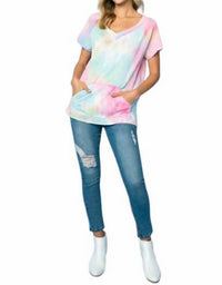 E. Luna - Tie Dye Waffle Top - clothing - pink - shirts