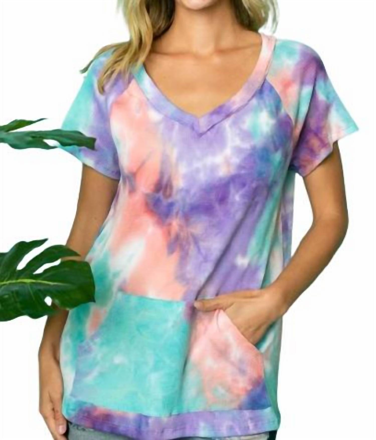 E. Luna - Tie Dye Waffle Top - clothing - purple - shirts