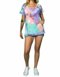 E. Luna - Tie Dye Waffle Top - clothing - purple - shirts