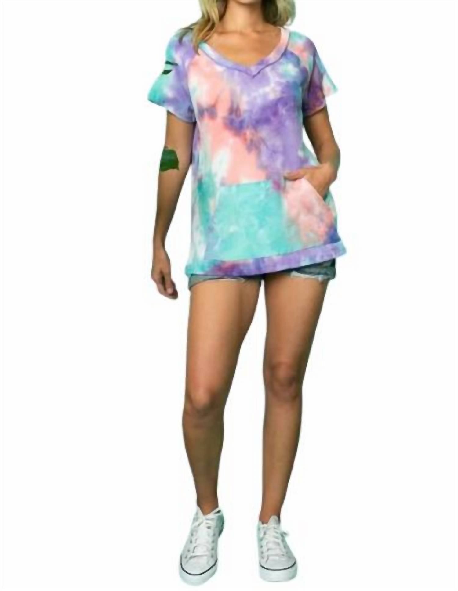 E. Luna - Tie Dye Waffle Top - clothing - purple - shirts
