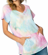 E. Luna - Tie Dye Waffle Top - clothing - pink - shirts