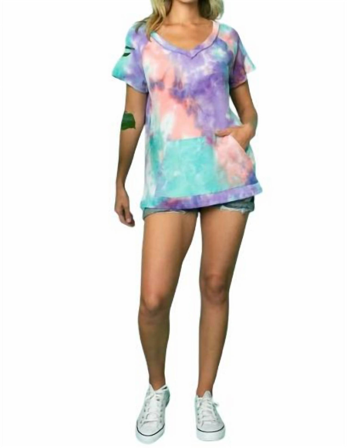 E. Luna - Tie Dye Waffle Top