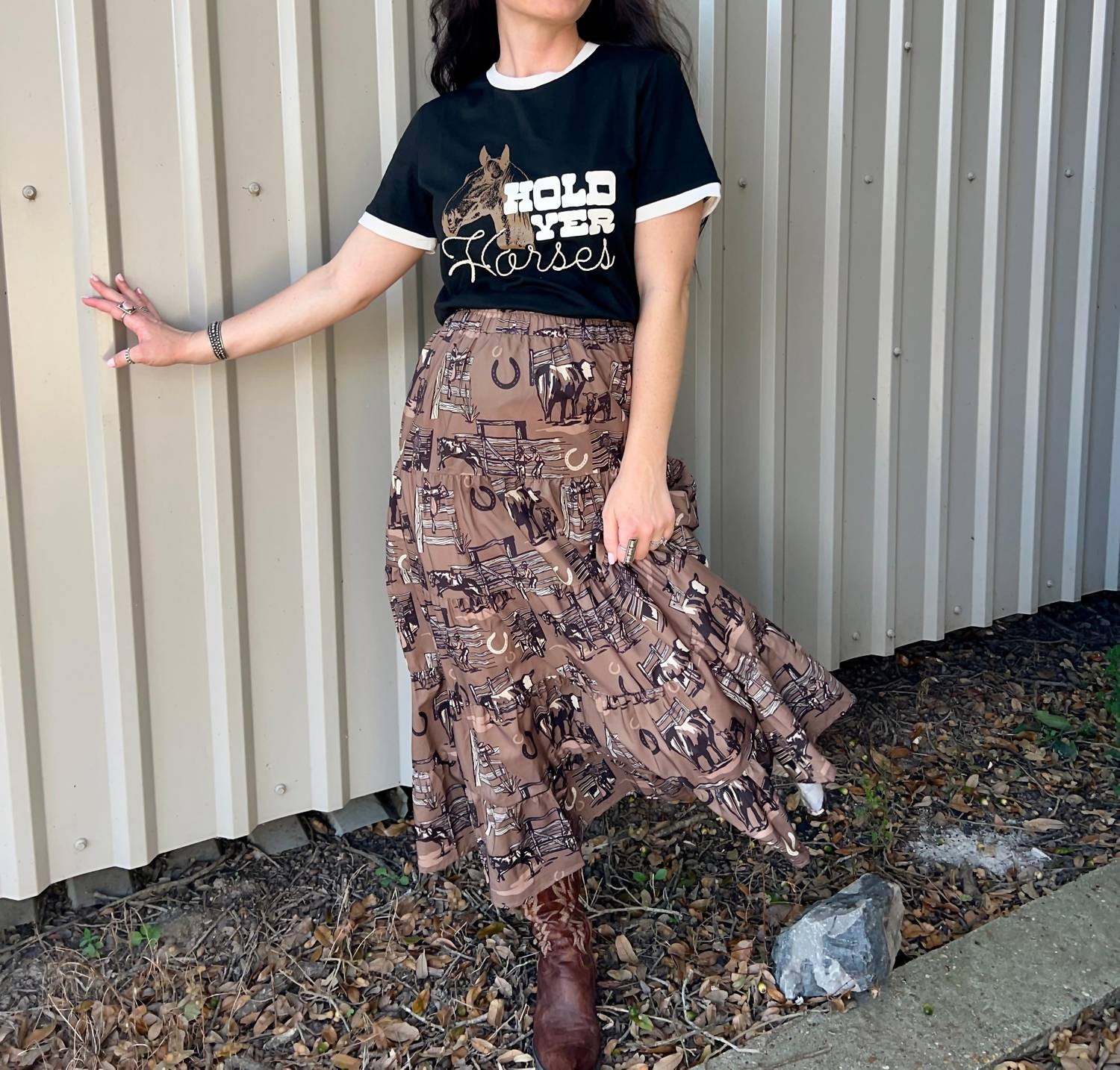 2FlyCo Hold Yer Horses Tee in black - women's t-shirt