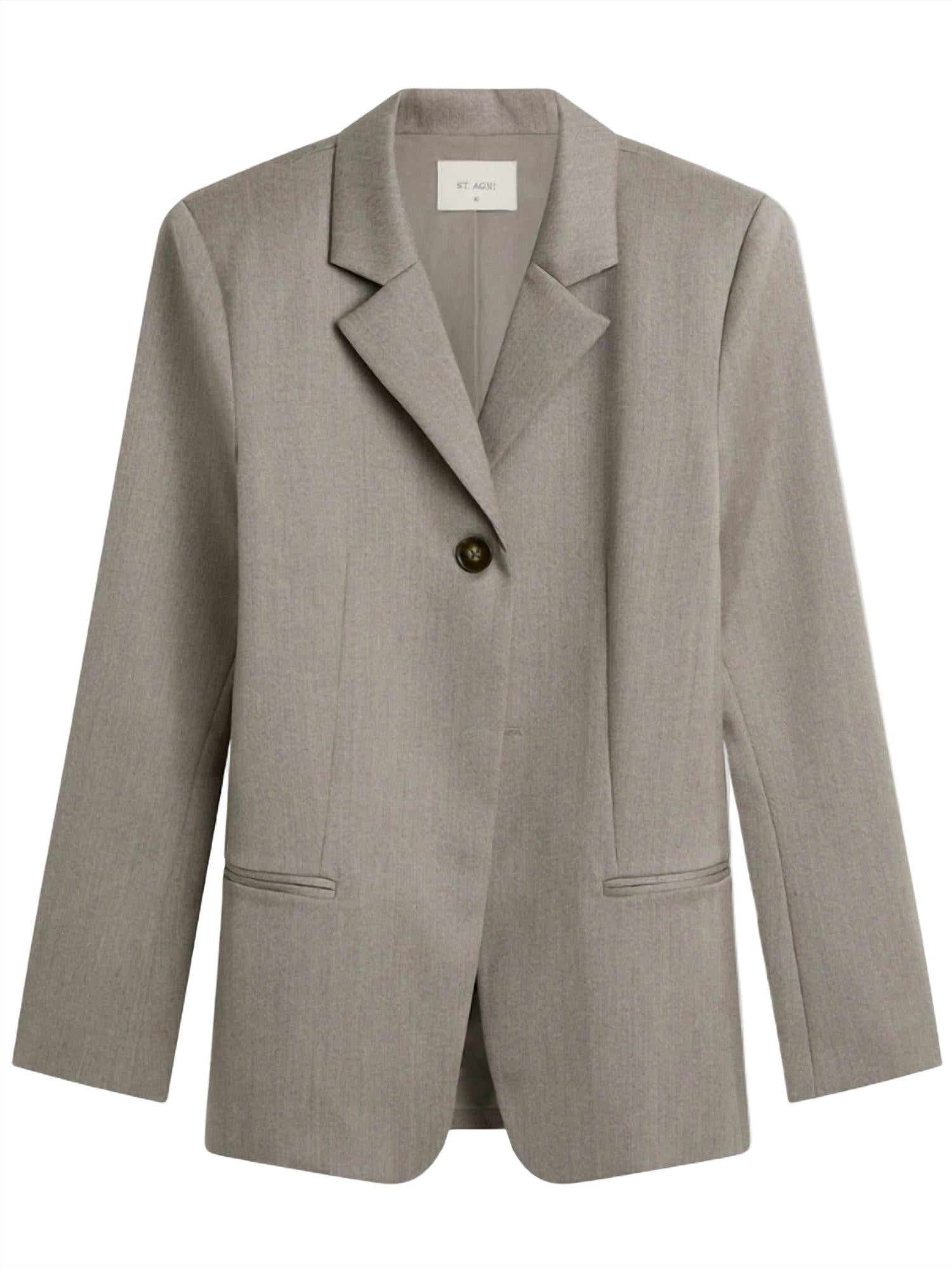 St. Agni Women's 90s Wool Blazer in doe - women's jacket - view 7