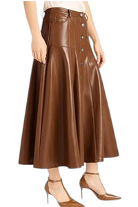 Cinq A Sept - Vegan Leather Veena Midi Skirt