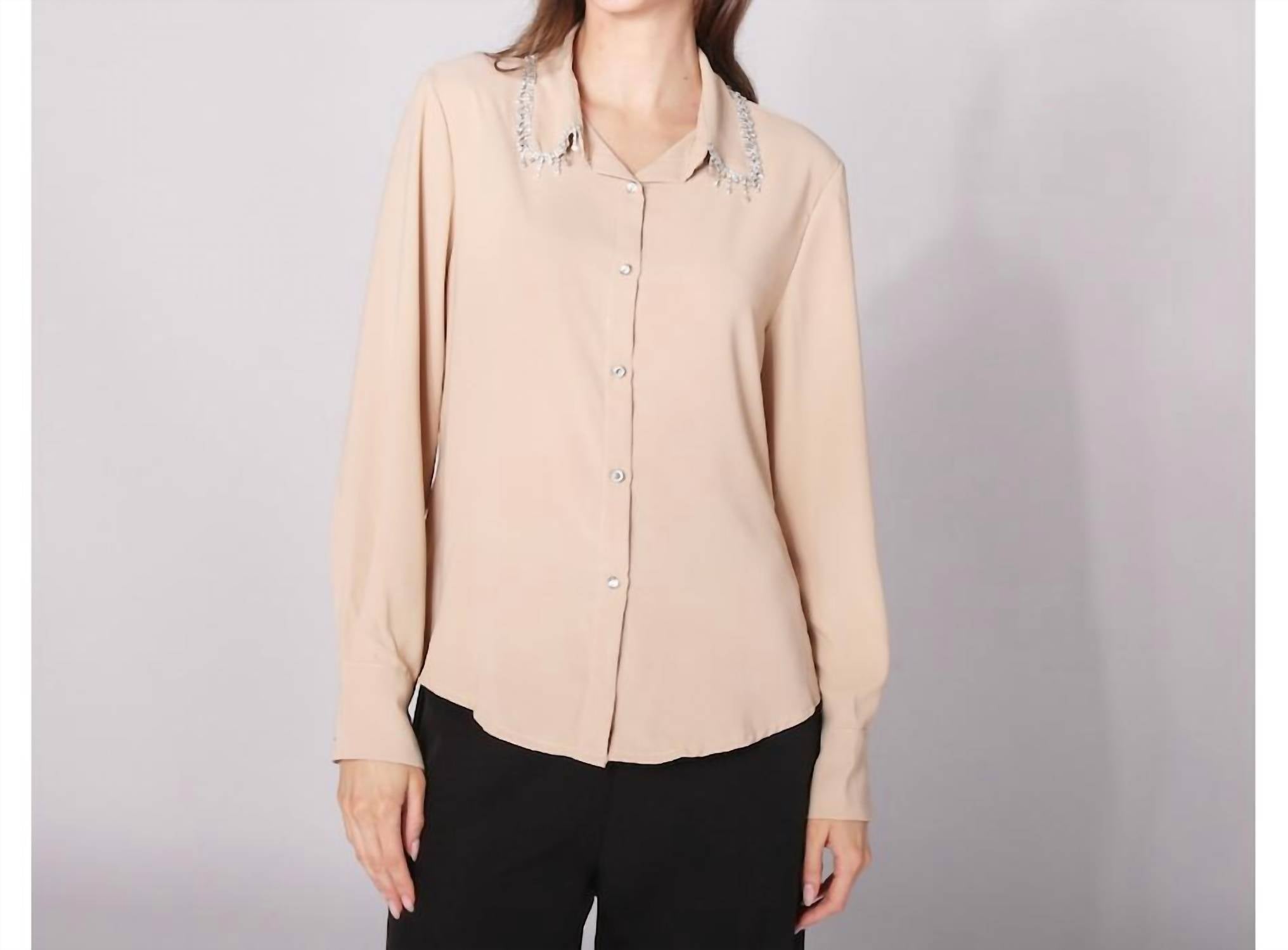 Astrid - Patsy Blouse With Bling Collar