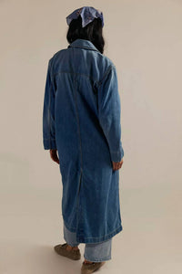 We The Free Women's Monique Indigo Duster in blue - women's jacket - detail view