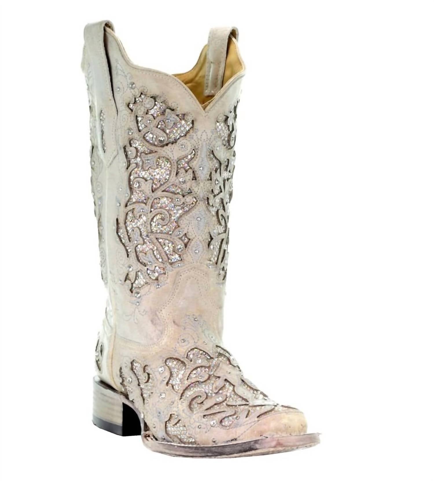 Corral - Women's Glitter Inlay Square Toe Cowboy Boots