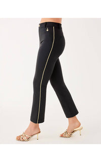 Lilly Pulitzer Ana Embellished High Rise Crop Flare Pants in noir - women's pants - alternate view