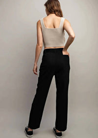 Ee:Some - Tie Waist Denim Pants