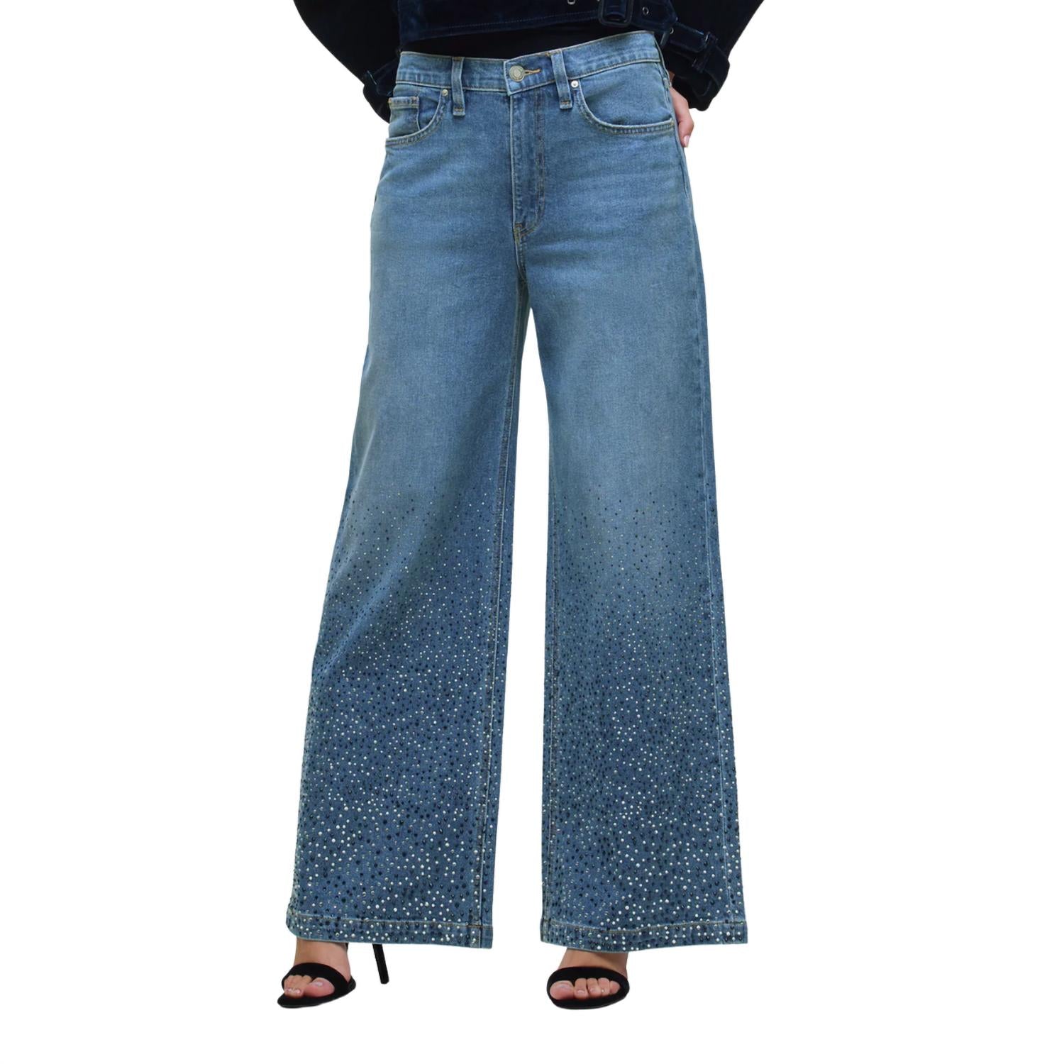 Hudson - Jodie Loose Wide Leg Jean With Stud