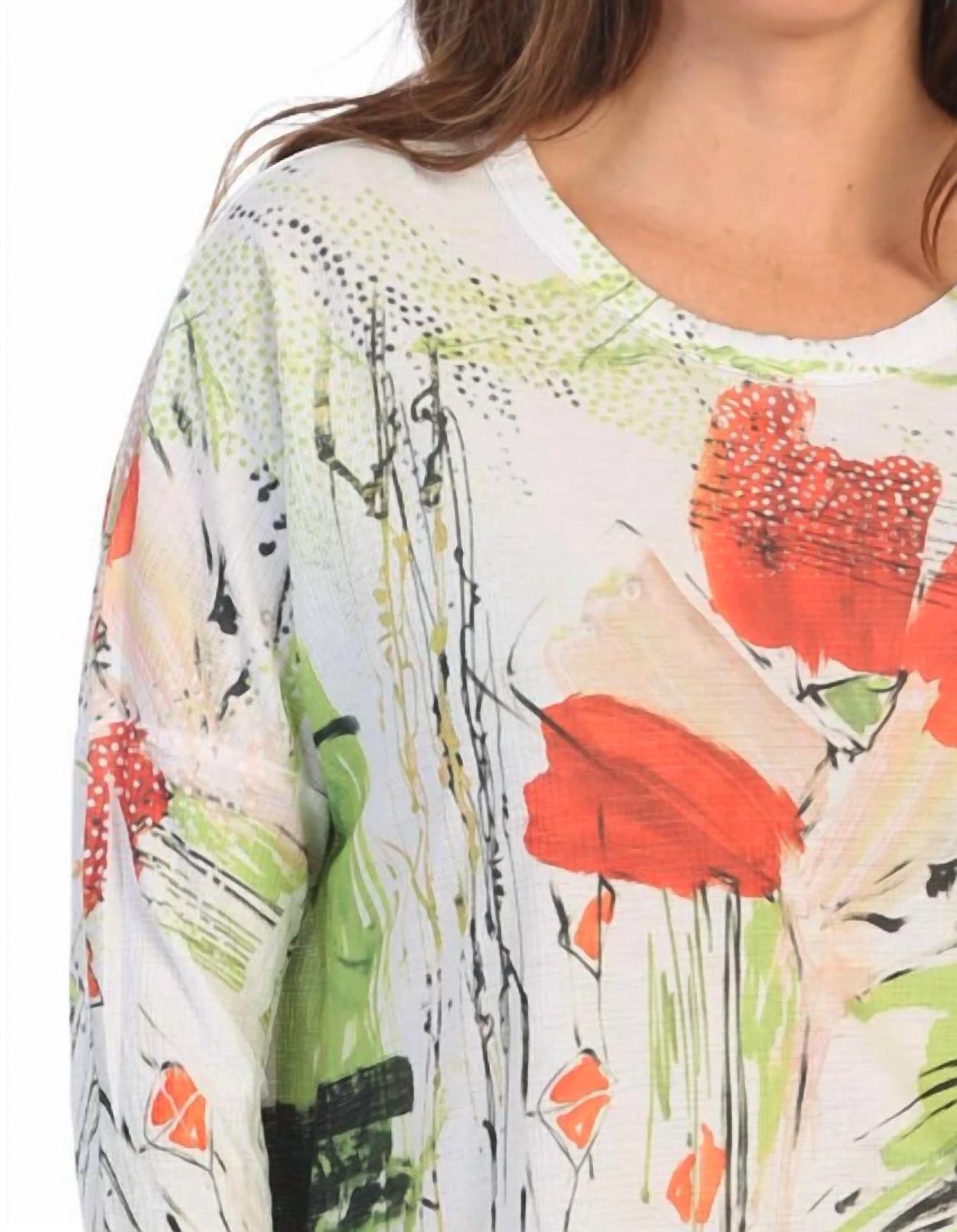 Jess & Jane - Celine Button Accent Side Slit Top