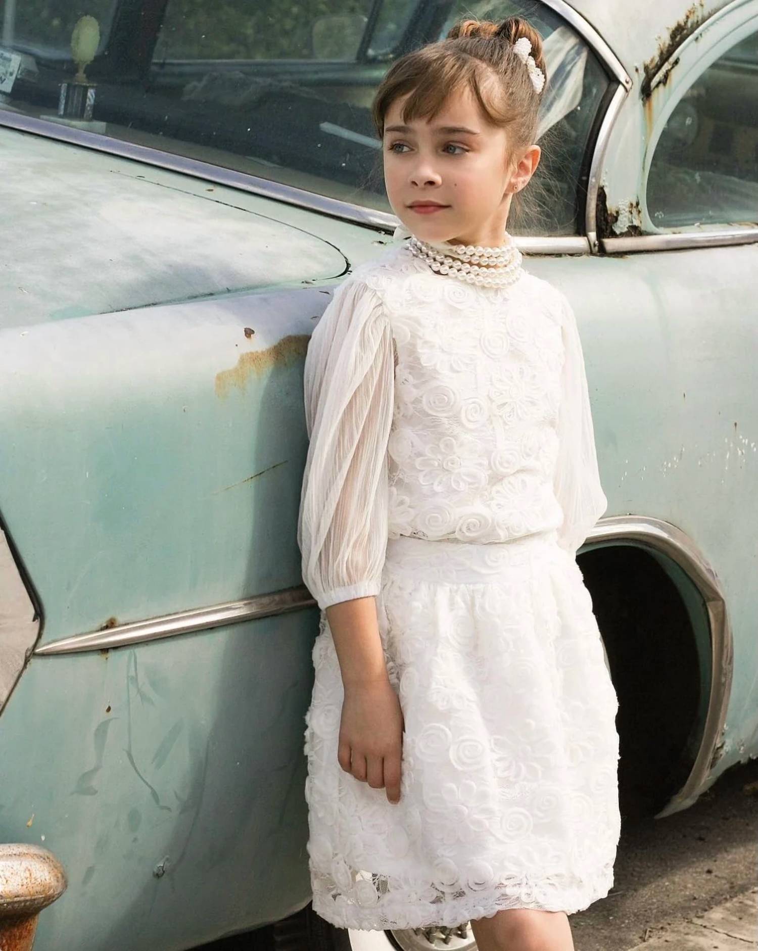 Mademoiselle Charlotte - Kid's Sheer Flower Skirt