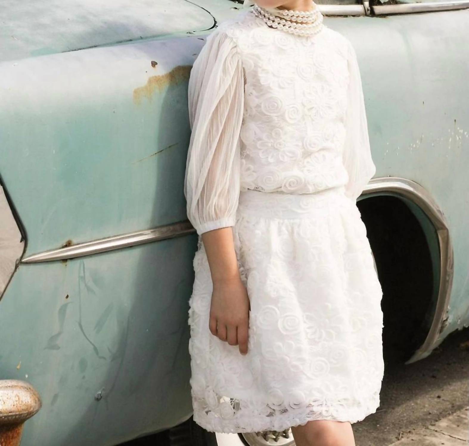 Mademoiselle Charlotte - Kid's Sheer Flower Skirt