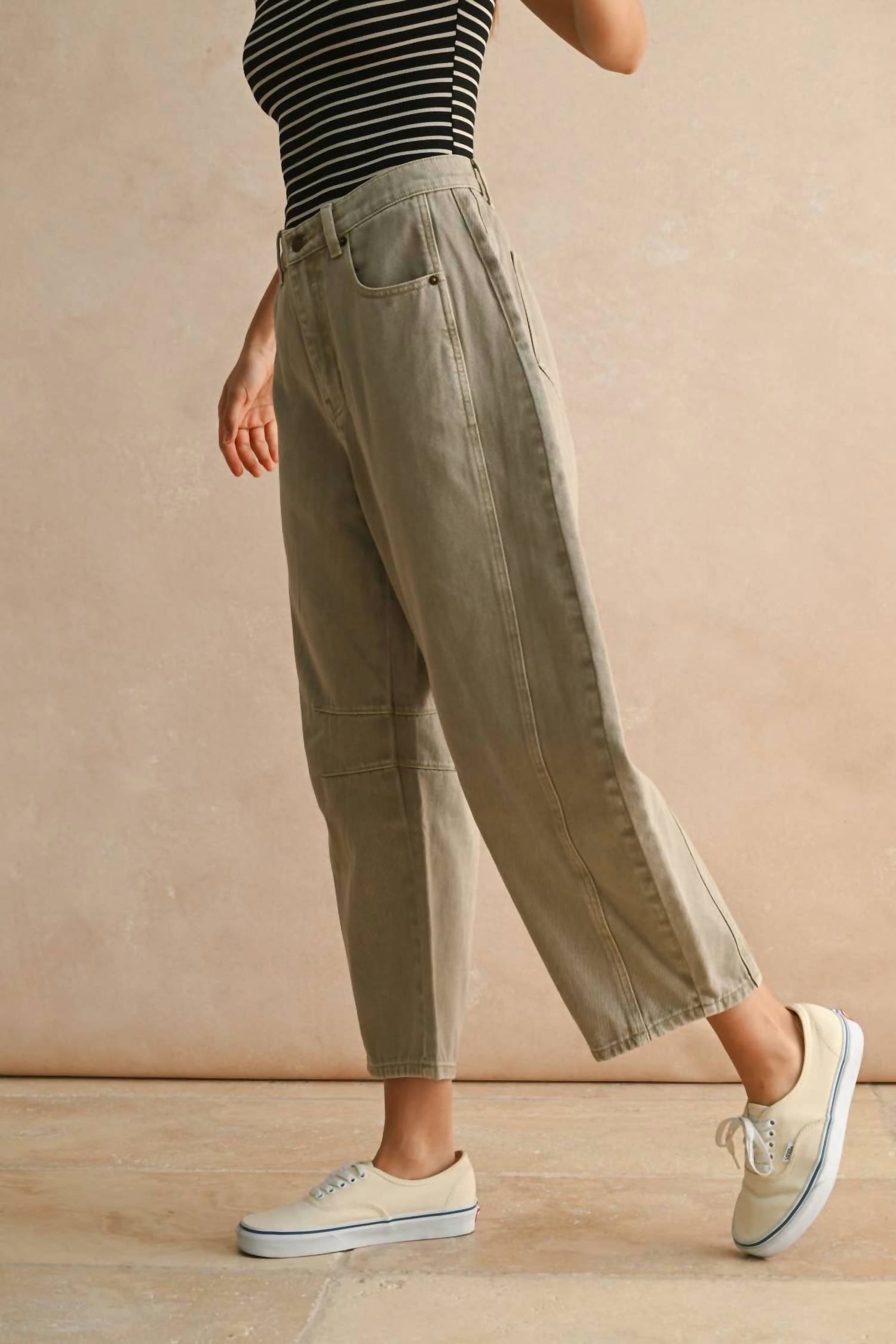 Miou Muse - Bailey High Rise Barrel Pant