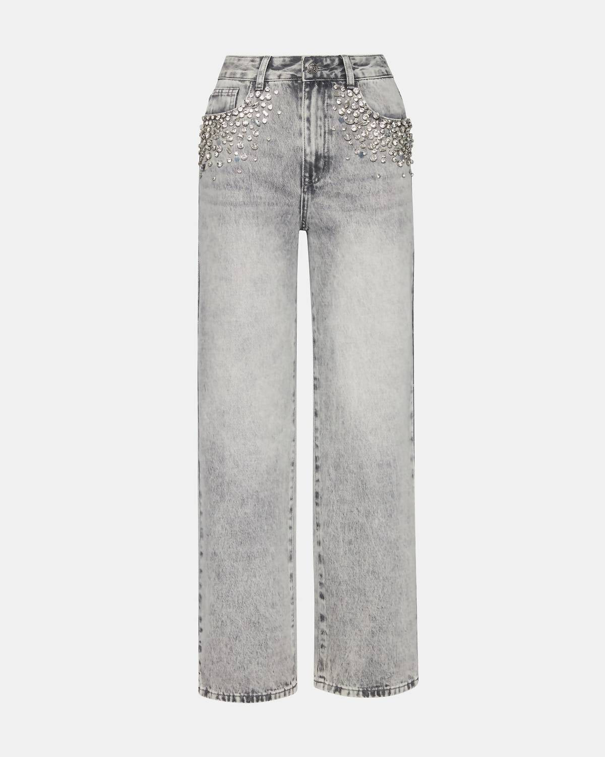 STEVE MADDEN Eras Rhinestone Embellished Jeans in fog - women's jeans - view 6