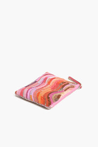 America & Beyond - Women's Ombre Embellished Top Zip Clutch