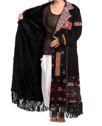 Standawt - Leather Fringe Merino Wool Coat - Plus