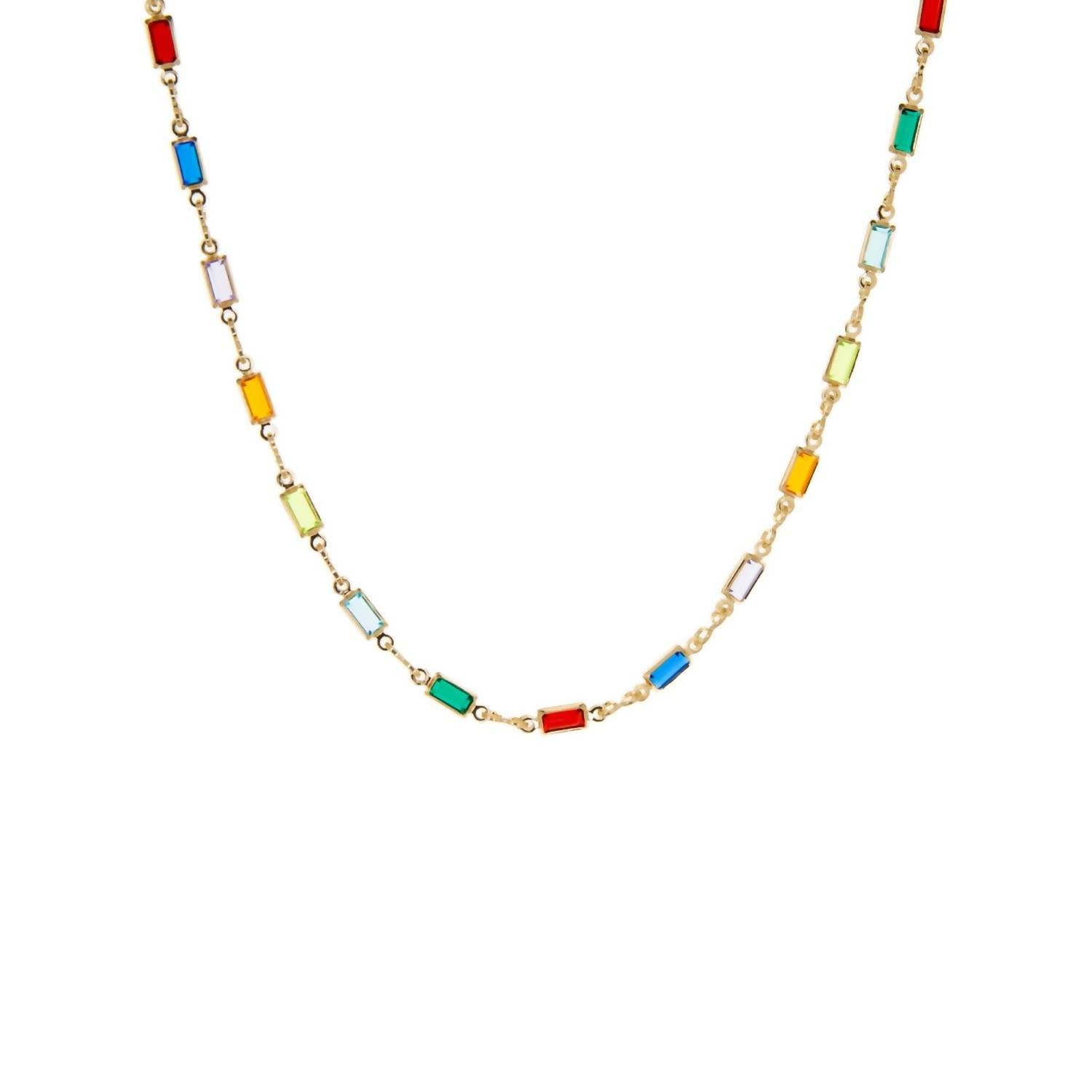 Marlyn Schiff - Women's Rainbow Baguette Necklace