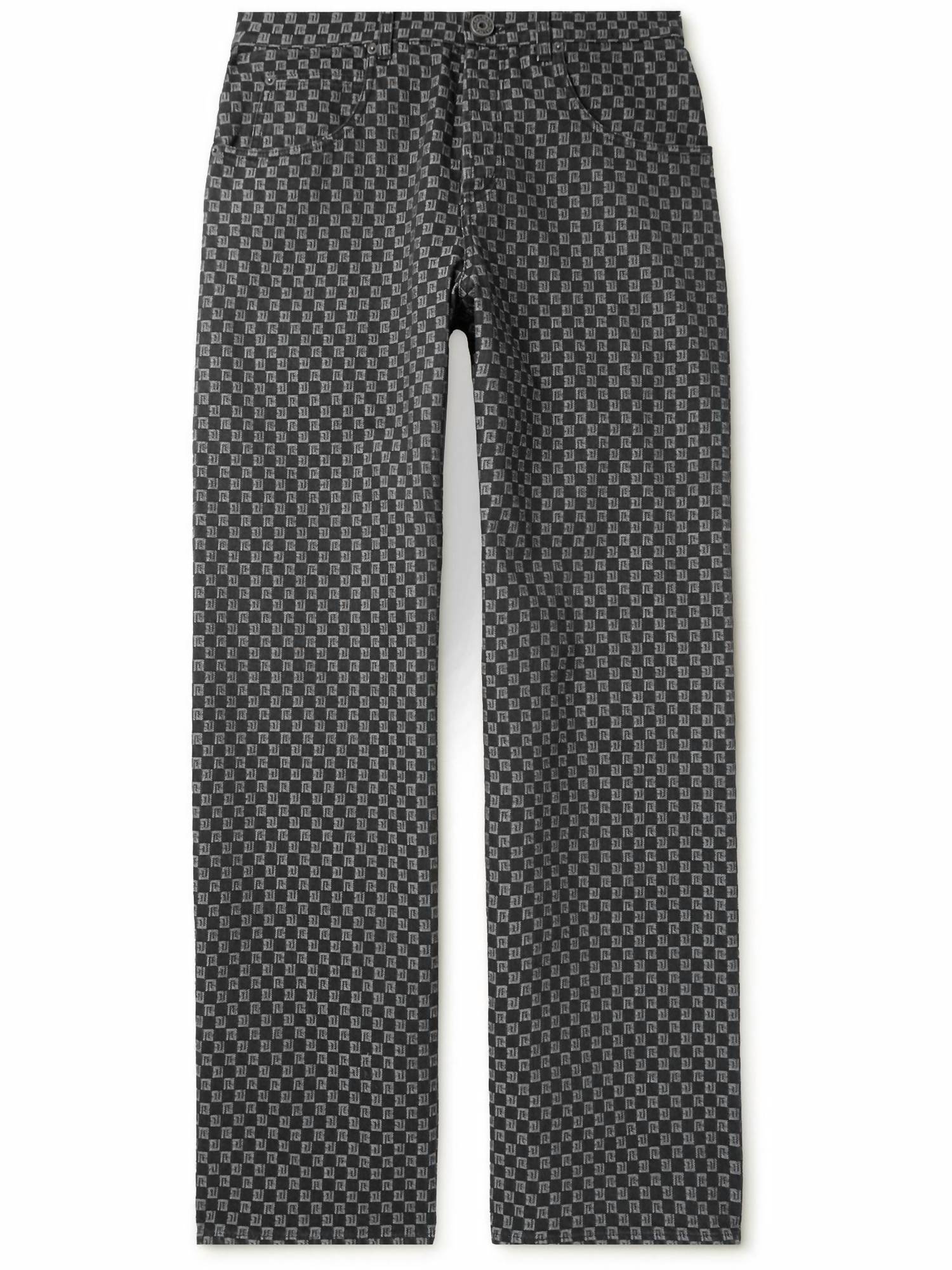 Balmain - Mini Monogram Jacquard Loose Denim Pants
