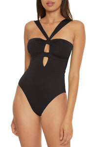 BECCA Convertible Bandeau One Piece Swimsuit in black - women's swimwear