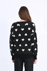 Heart Patterned Knitted Sweater