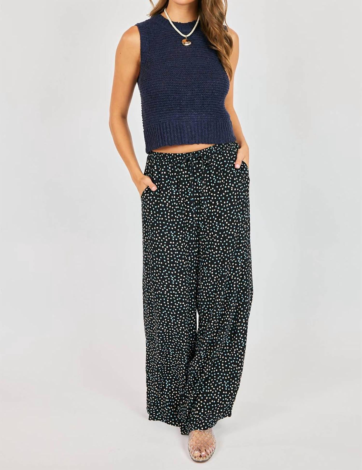 Sadie & Sage Tegan Sleeveless Sweater in navy - women's sweater - view 5