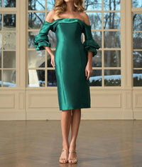 Marsoni By Colors - Fitted Off Shoulder Cocktail Dress