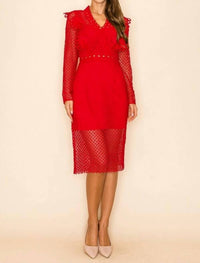 Ina Fashion - Long Sleeves Lace Dress