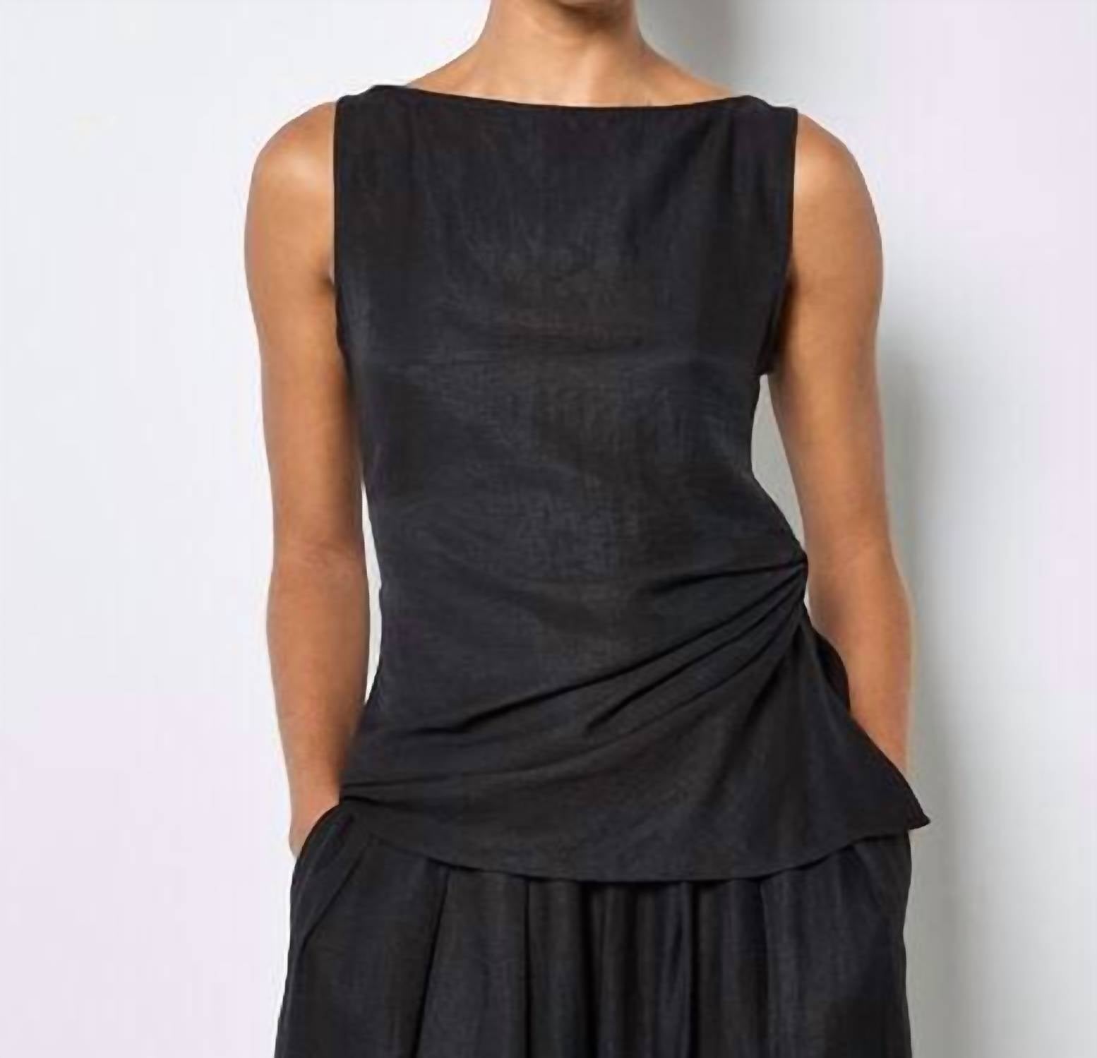 APRICOT Side Knot Top in black - women's tank top