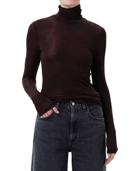 AGOLDE Pascale Turtleneck Top in root - women's sweater