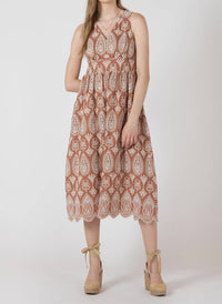 Dex Clothing - Black Tape Eyelet Midi Dress