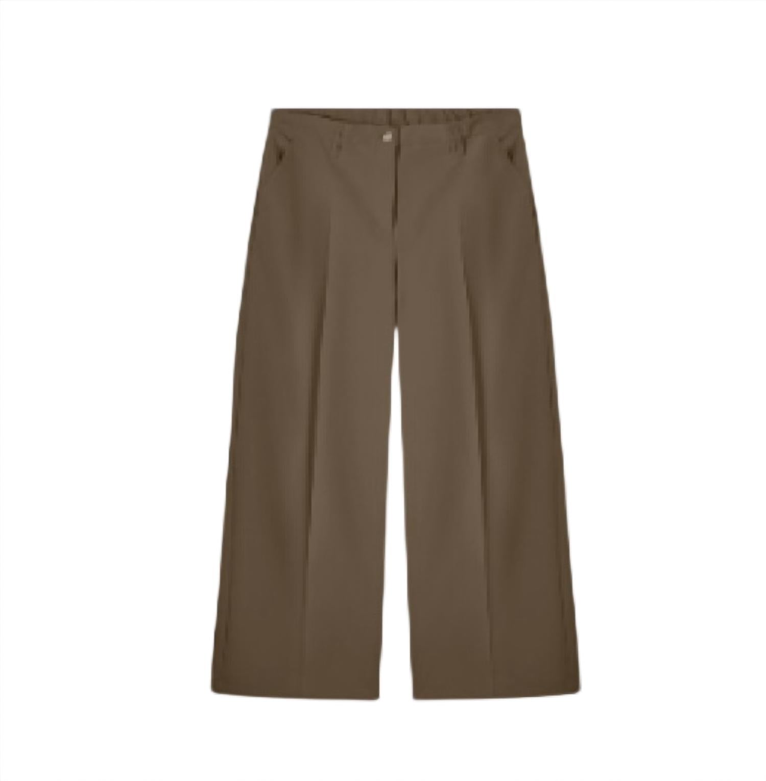 summum Women Foam Wide Leg Trousers in dark forest - women's pants