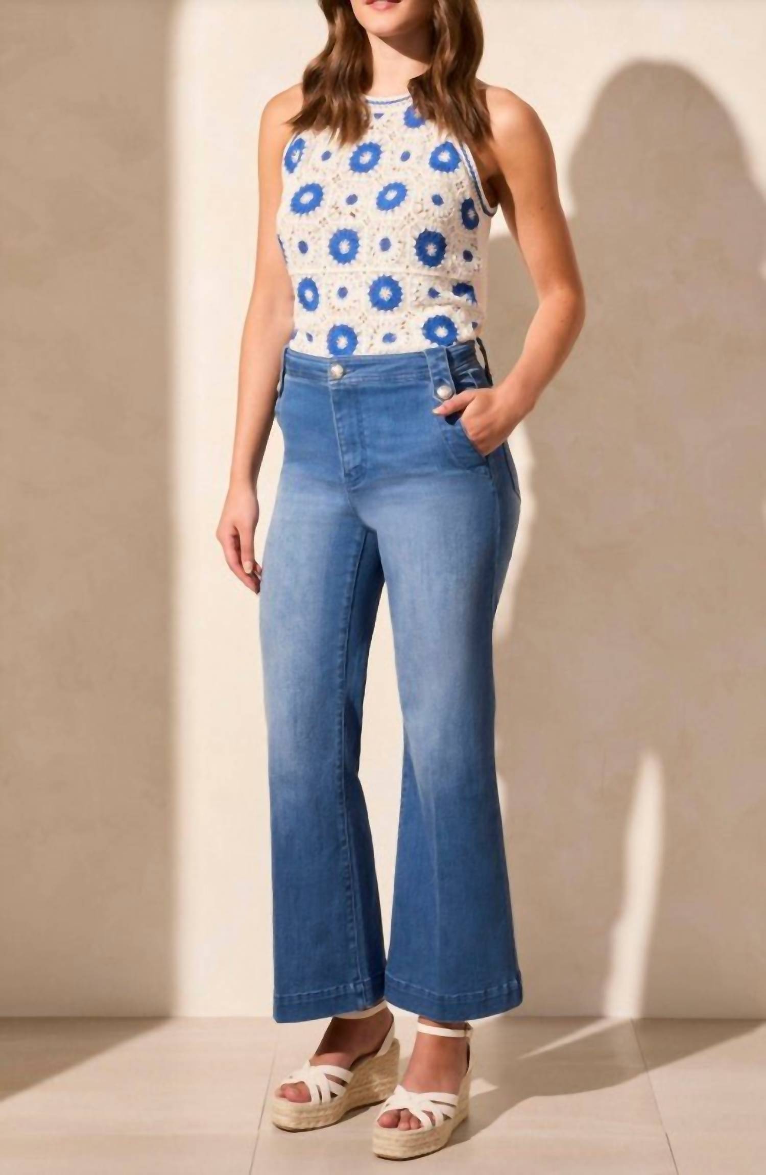 Tribal - Brooke Hugging Palazzo Marine Jeans