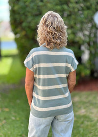 Coco + Carmen - Heavenly Luxe Striped Short Sleeve Sweater
